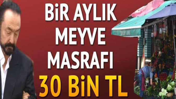 1 aylık meyve masrafı 30 bin TL