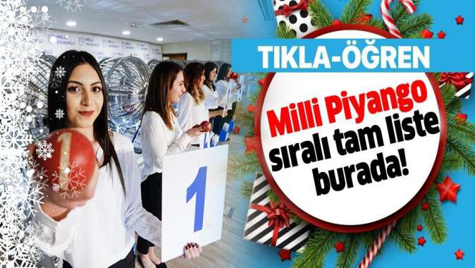 2020 yılbaşı Milli Piyango sonuçları sıralı tam listesi belli oldu! MPİ 31 Aralık hangi numaralar kazandı?