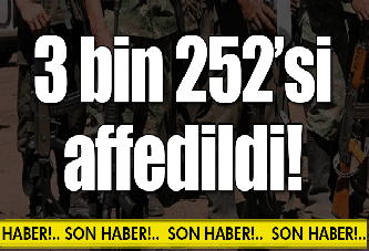 3 bin 252 militan affedildi!