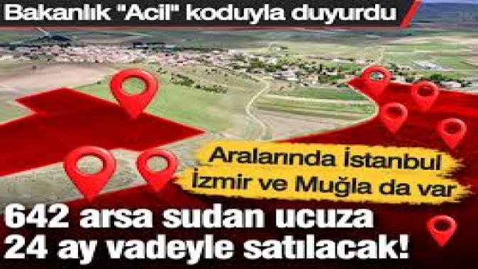 642 arsa sudan ucuza 24 ay vadeyle satılacak!