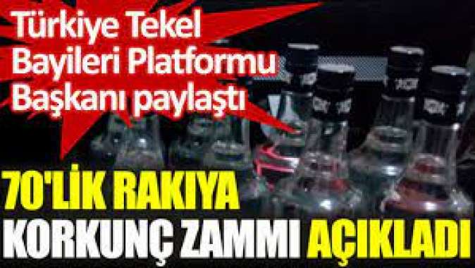 70lik rakıya korkunç zam. Türkiye Tekel Bayileri Platformu Başkanı açıkladı