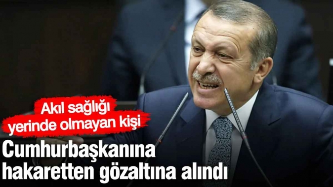 Akıl sağlığı yerinde olmayan kişi Cumhurbaşkanına hakaretten gözaltına alındı