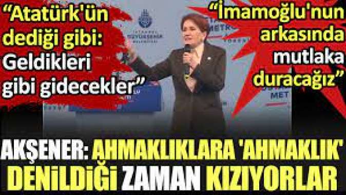 Akşener: Ahmaklıklara ahmaklık denildiği zaman kızıyorlar