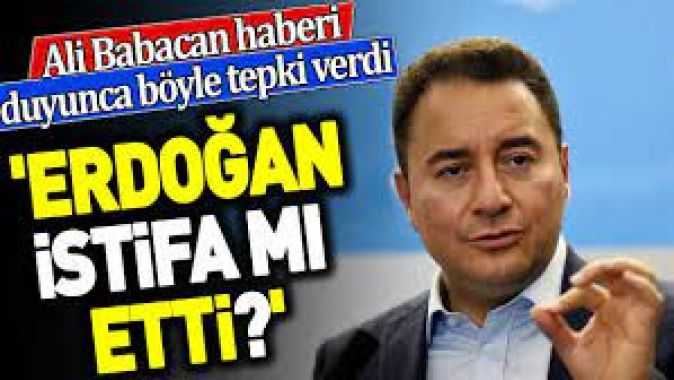 Ali Babacan haberi duyunca böyle tepki verdi. Erdoğan istifa mı etti?