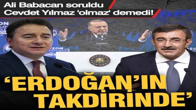 Ali Babacan soruldu, Cevdet Yılmaz 'olmaz' demedi! "Erdoğan'ın takdirinde"