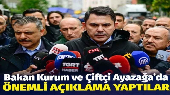 Bakan Kurum ve Çiftçi Ayazağa’da önemli açıklama yaptılar