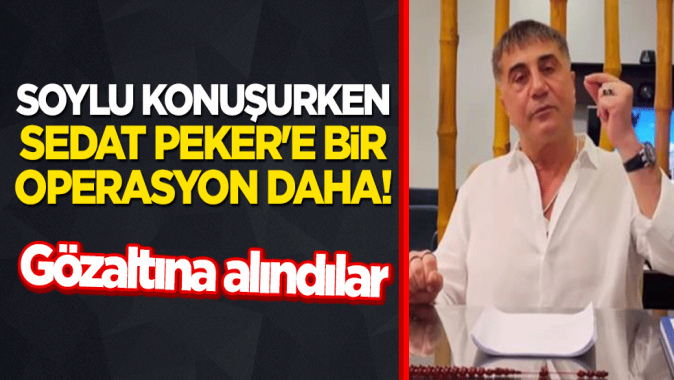 Bakan Soylu konuşurken Sedat Pekere bir operasyon daha! Gözaltına alındılar