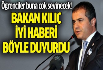 Bakan Suat Kılıç'tan yurtta kalan öğrencilere müjdeli haberler