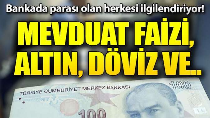 Bankada parası olan herkesi ilgilendiriyor! Mevduat faizi, altın ve...