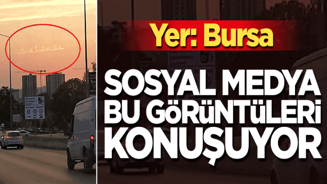 Bursada bulutlardaki el yazısı şekli görenleri şaşırtıyor