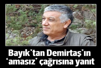 Cemil Bayık'tan, Demirtaş'ın 'amasız silah bırak' çağrısına yanıt