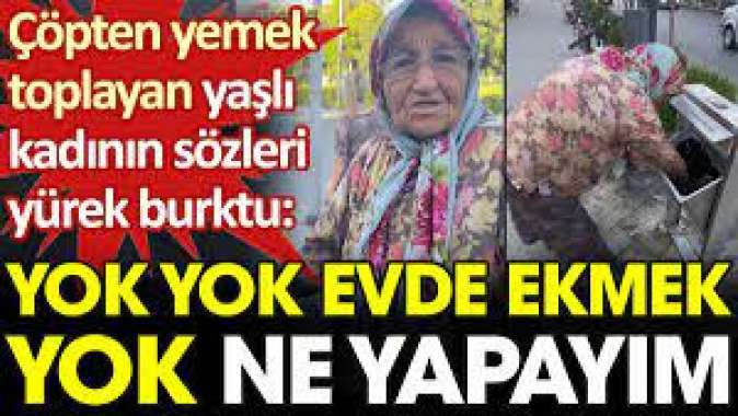 Çöpten yemek toplayan yaşlı kadının sözleri yürek burktu: Evde yemek yok ne yapayım