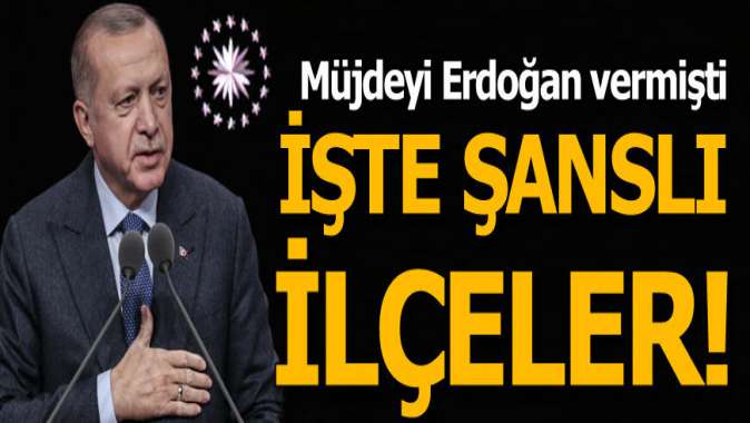 Cumhurbaşkanı Erdoğan müjdeyi vermişti! İşte o şanslı ilçeler