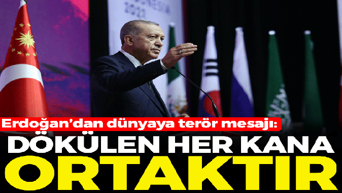 Cumhurbaşkanı Erdoğandan dünyaya terör mesajı: Dökülen her kana ortaktır!