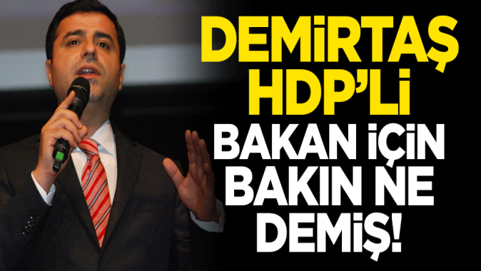Demirtaş, HDP’li bakan için bakın ne demiş?