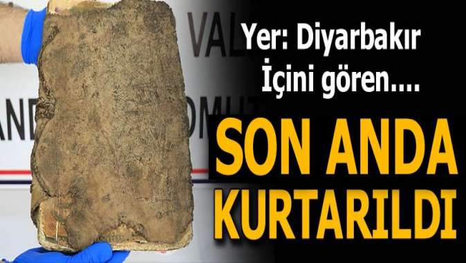 Diyarbakırda 1400 yıllık dini motifli kitap ele geçirildi