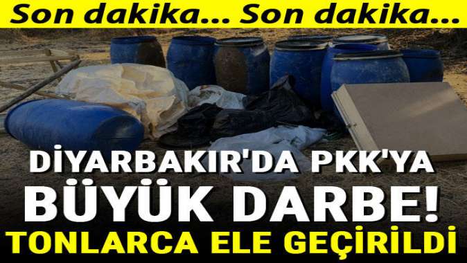 Diyarbakırda PKKya büyük darbe! Tonlarca ele geçirildi...