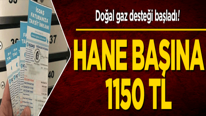 Doğal gaz desteği başladı! Hane başına 1150 TL ödenecek