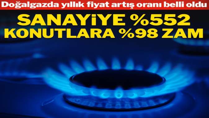 Doğalgazda sanayiye yüzde 552 konutlara yüzde 98 zam