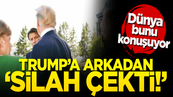 Dünya bu kareyi konuşuyor! Trumpa arkadan silah çekti