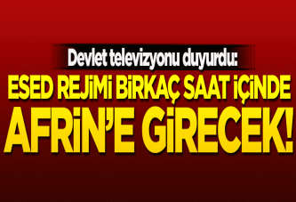 'Esed rejimi birkaç saat içinde Afrin'e girecek'