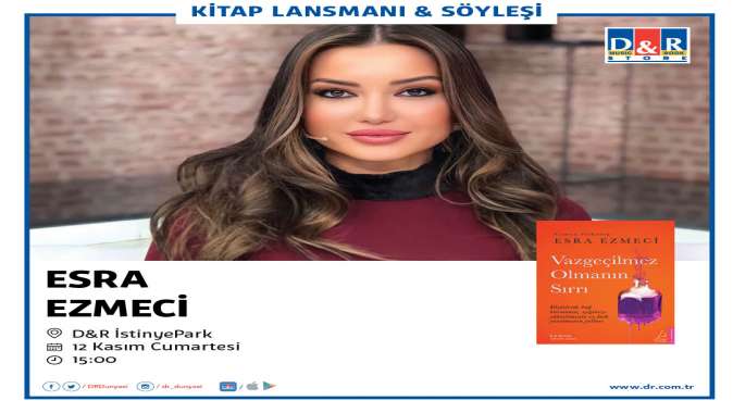 Esra Ezmeci, yeni kitabıyla D&R’da okurlarıyla buluşacak