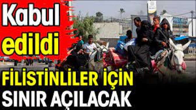 Filistinliler için sınır açılacak. Kabul edildi