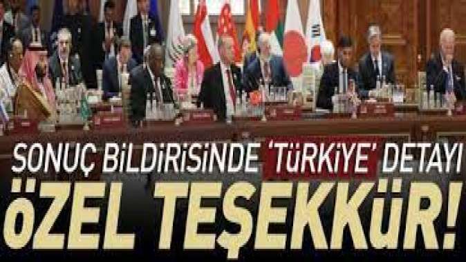 G-20 sonuç bildirisinde Türkiyeye özel teşekkür