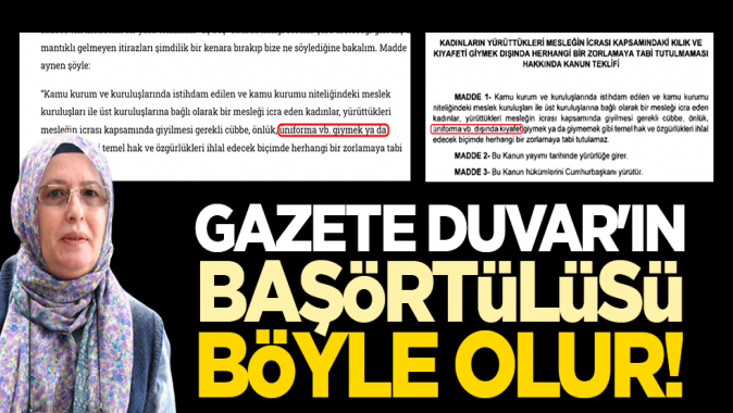 Gazete Duvarın başörtülüsü böyle olur!