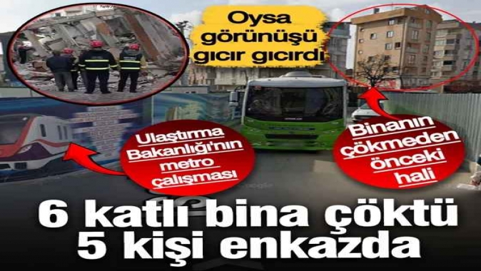 Gebzede 6 katlı bina çöktü: Beş kişi aranıyor