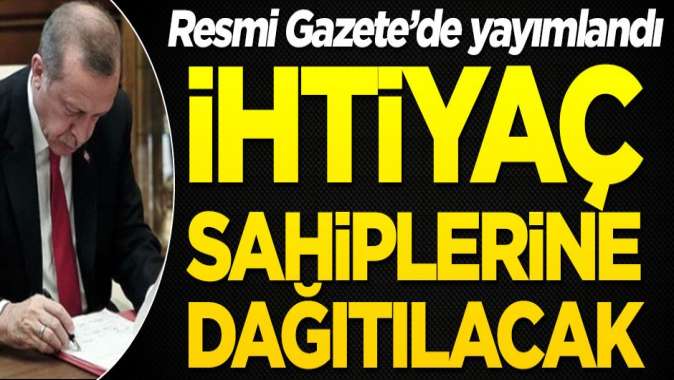 İhtiyaç sahiplerine kömür yardımı kararı Resmi Gazetede