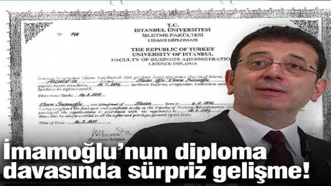 İmamoğlunun diploma davasıyla ilgili yeni gelişme!