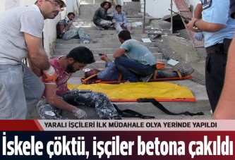 İnşaat iskelesi çöktü:5 yaralı