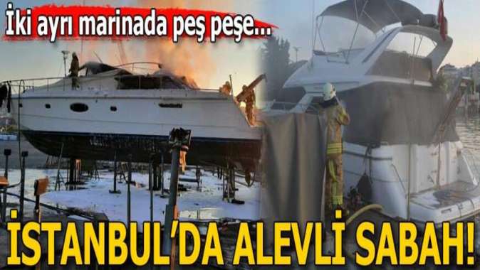İstanbuldaki iki marinada korkutan yangın