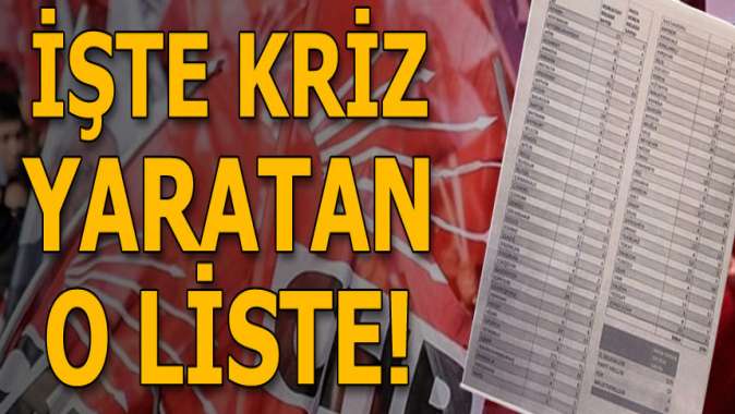 İşte CHPde krize yol açan liste!