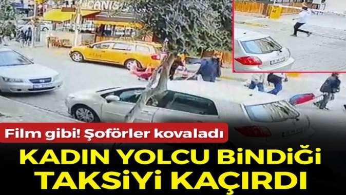 İzmirde taksiyi kaçırıp bir yayaya çarpan kadın, kovalamacayla yakalandı