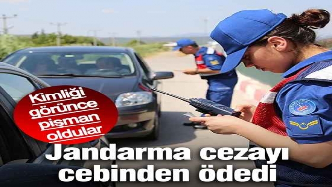 Jandarma cezayı cebinden ödedi: Kimliği görünce pişman oldular