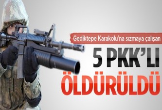 Karakola sızmaya çalışan 5 terörist öldürüldü