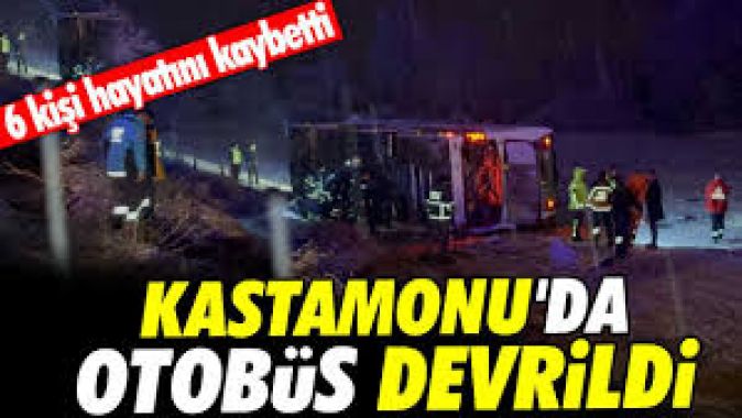 Kastamonuda otobüs devrildi