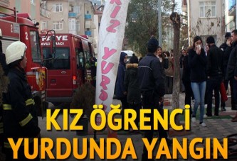 Kız öğrenci yurdunda yangın paniği