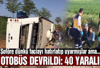 Konya’da otobüs devrildi: 40 yaralı