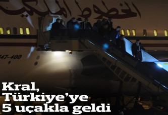 Kral, Türkiye'ye 5 uçakla geldi