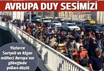 Macaristan'da bekletilen mülteciler Avusturya'ya doğru yürüyor