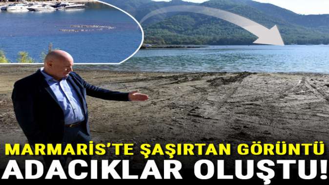 Marmariste denizde şaşırtan görüntü! Adacıklar oluştu...