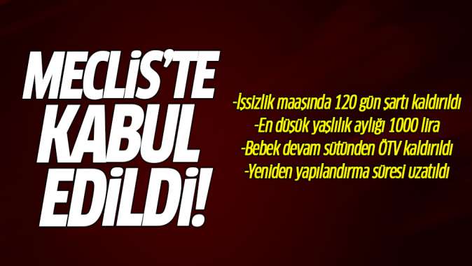 Mecliste kabul edildi!