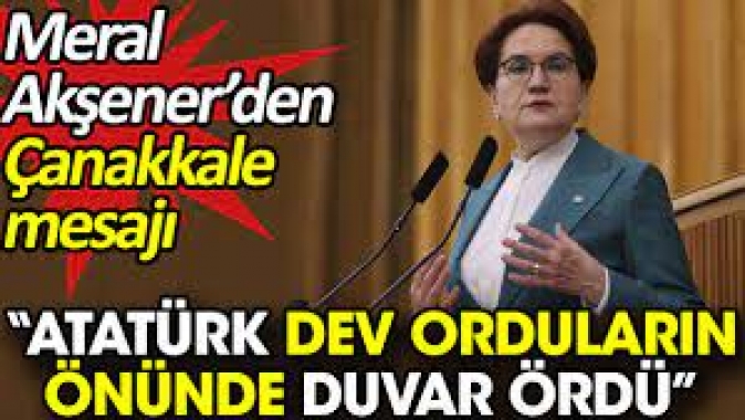 Meral Akşener’den Çanakkale mesajı. 'Atatürk dev orduların önünde duvar ördü'