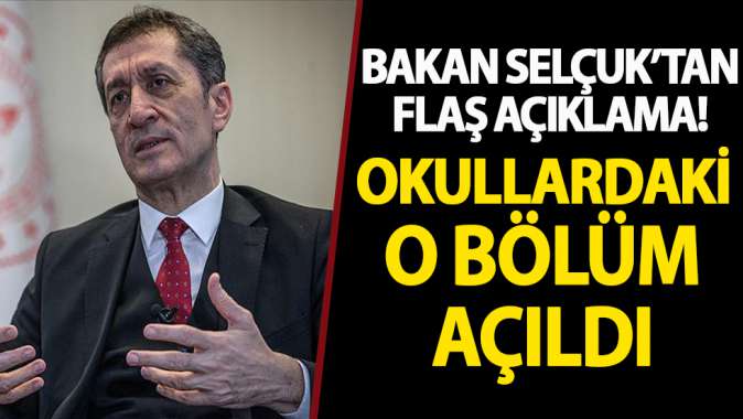 Milli Eğitim Bakanı Selçuktan flaş açıklama