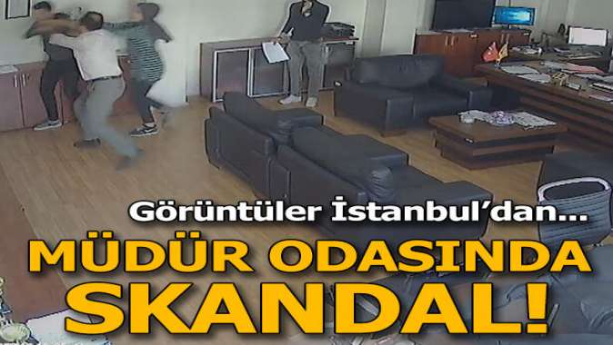 Müdür odasında öğrenciye saldırı kamerada