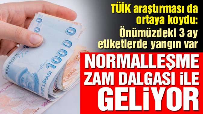 Normalleşme zam dalgası ile geliyor