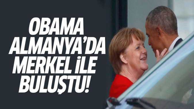 Obama Almanyada Merkelle buluştu